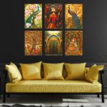Set of Six Wall Paintings for Wall Dacoration Golden Framed Wall Paintings for Living Room & Bedroom Wall Art for Home Decoration & Office Wall Décor (13x10 inch CH-GD6-2)